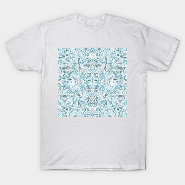 Mosaic in Aquamarine / Boho Tile Pattern T-Shirt by matise